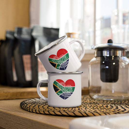 Protea Heart Enamel mug